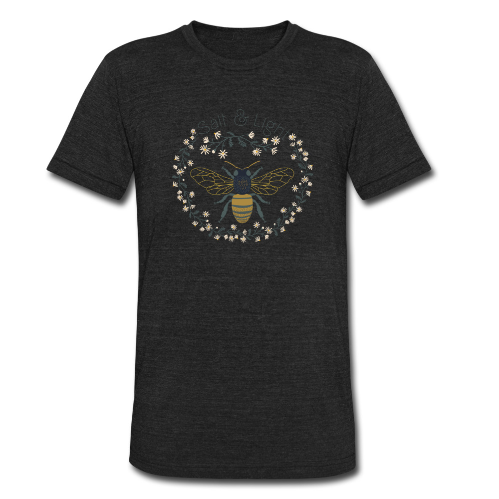 Bee Salt & Light - Unisex Tri-Blend T-Shirt - heather black