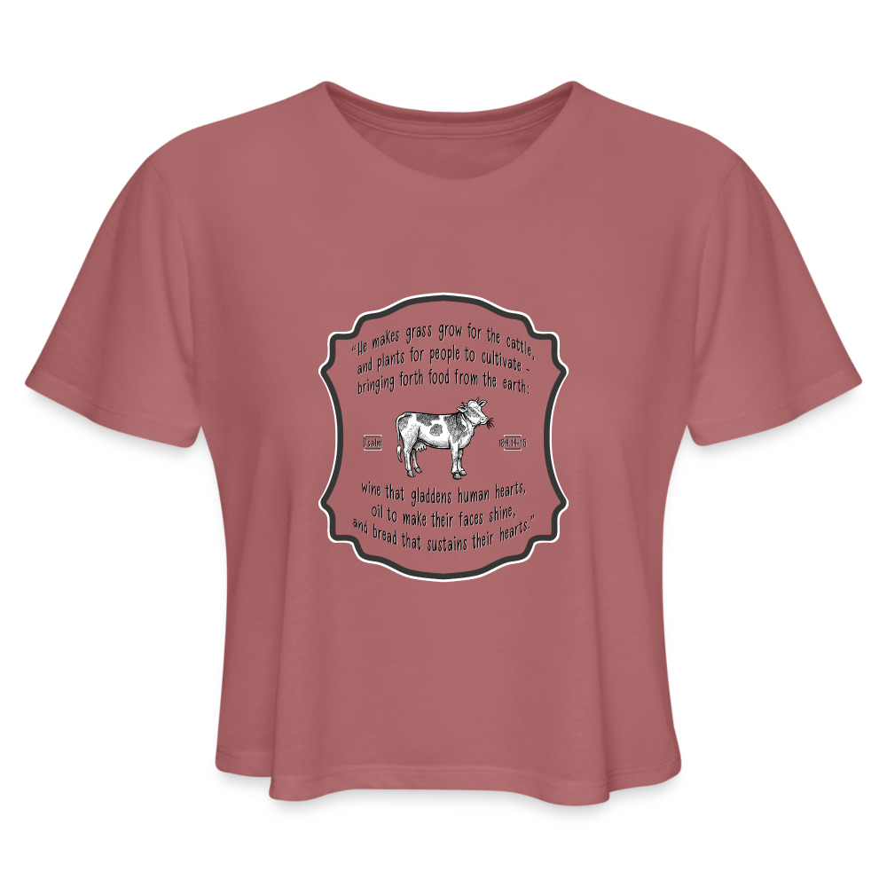 Grass for Cattle - Women's Cropped T-Shirt - mauve