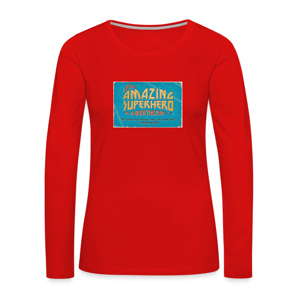 Amazing Superhero - Women's Premium Long Sleeve T-Shirt - red