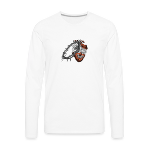 Heart for the Savior - Men's Premium Long Sleeve T-Shirt - white