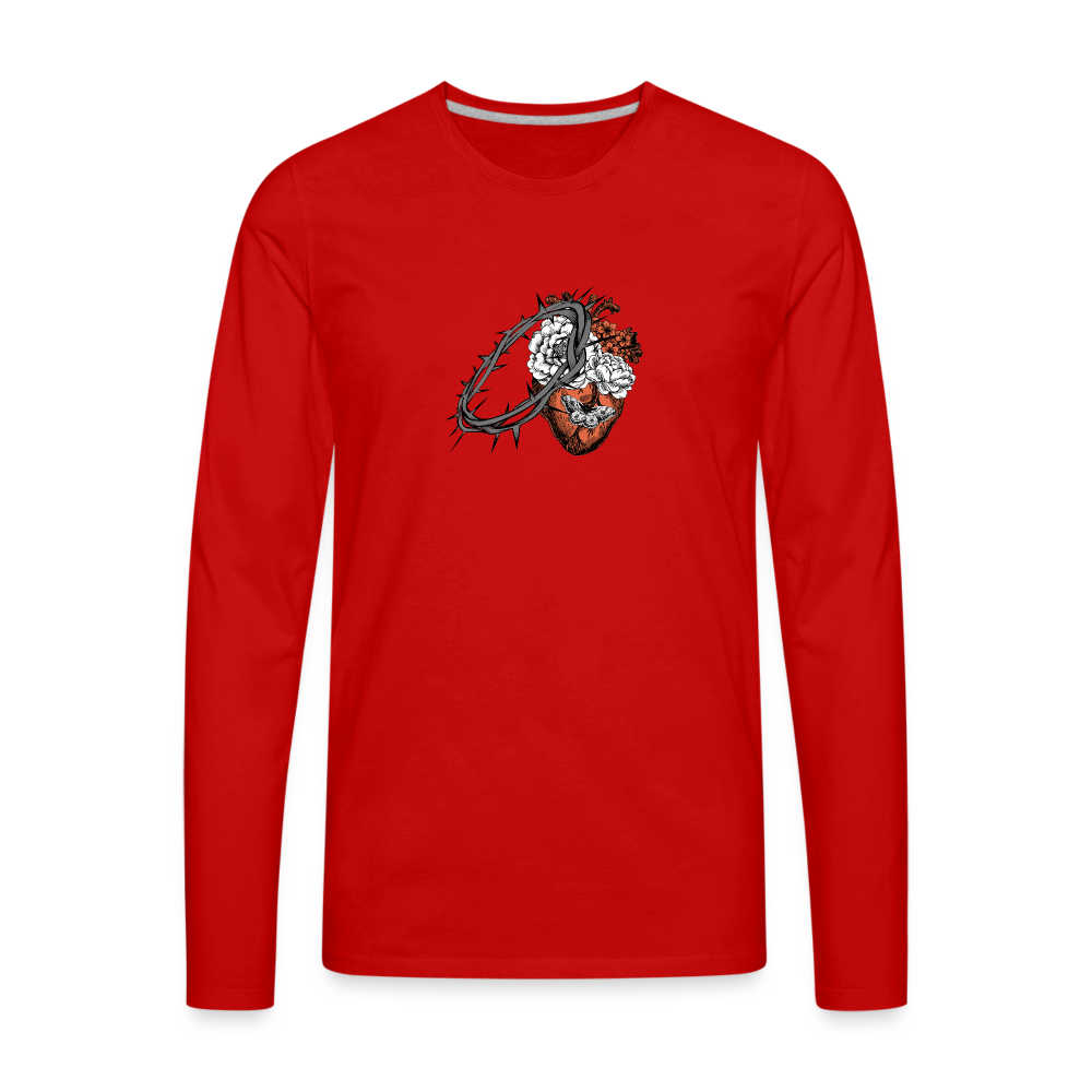 Heart for the Savior - Men's Premium Long Sleeve T-Shirt - red