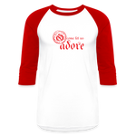 O Come Let Us Adore - Baseball T-Shirt - white/red